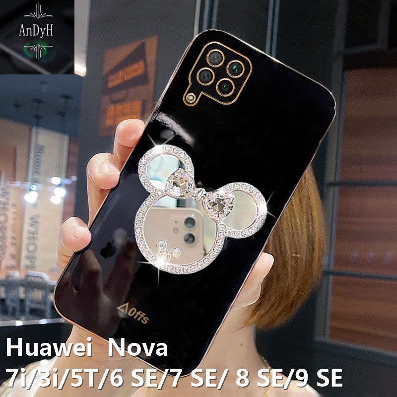 Case Handphone Motif Mickey Mouse Aksen Berlian Untuk Huawei Nova 7i / Nova 3i / Nova 5T / Nova 6 SE / 7 SE / 8 SE / 9 SE