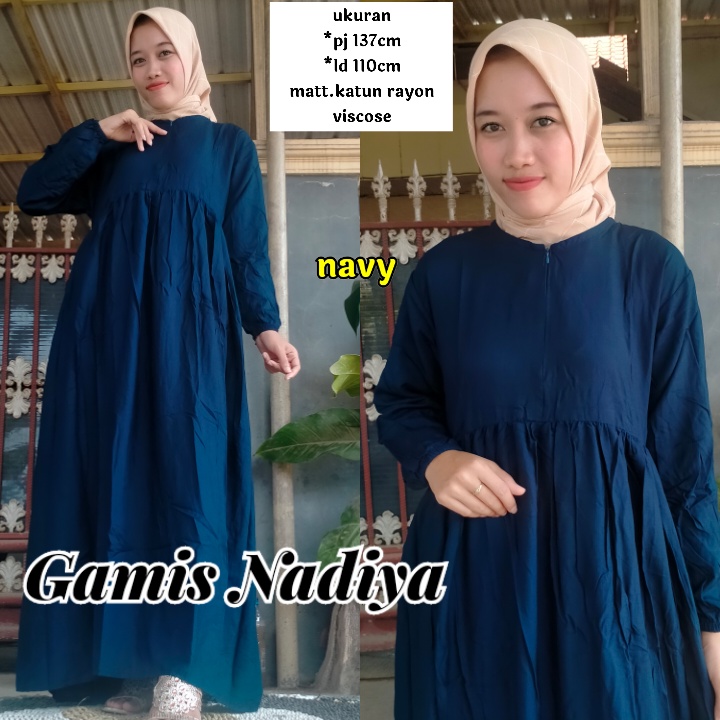 Gamis Basic Babydoll Rayon Viscose/Gamis Rayon Basic Busui/Gamis Rayon Polos Premium