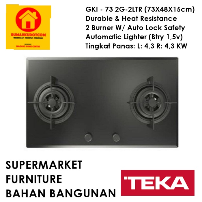 KOMPOR GAS TANAM 2 TUNGKU - KOMPOR TANAM GKI 73 2G AI - TEKA