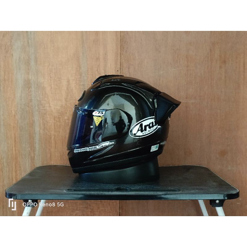 HELM FULLFACE ALA ARAI RX7X BLACK GLOSSY METALIC SIZE M FLAT VISOR SMOKE