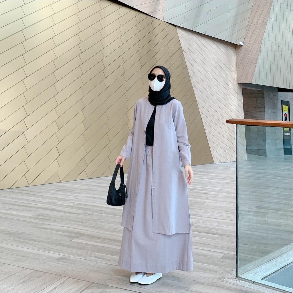 Kaila Set Grey | Baju Muslim Remaja Terkini | Tunik + Rok Semi Span | Gamis Muslimah Terbaru | OOTD Hijab | Baju Wanita | Abaya Polos | OOTD Korean Style | Casual | Dress Korea | Gamis Remaja Terbaru | Termurah | Terlaris | Dress Kondangan |OOTD Kondangan-3