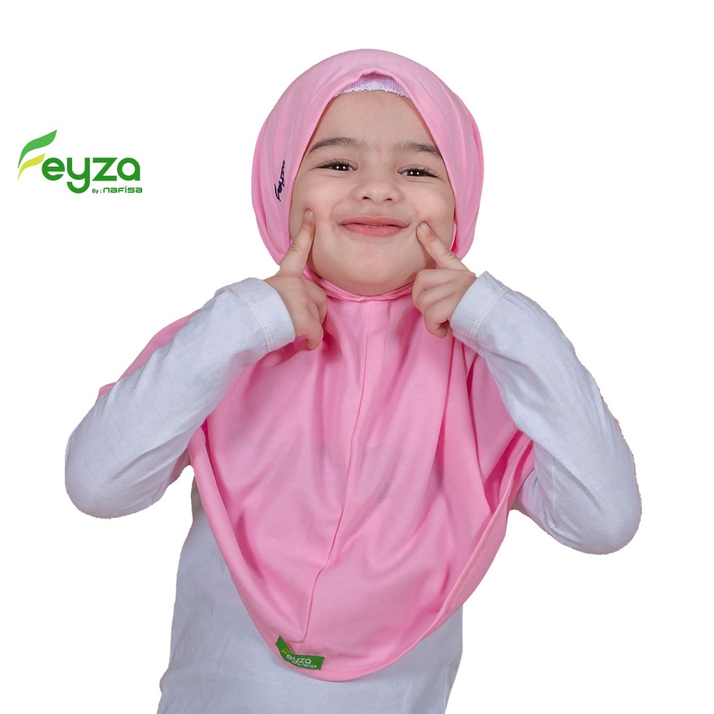 Jilbab Anak - Feyza Kaili - Jilbab Bergo Instan Bahan Kaos Usia 3-4 Tahun  By Feyza