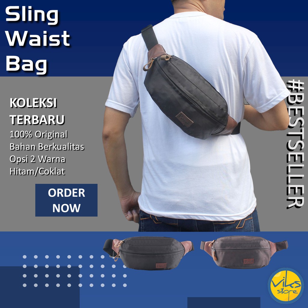 Tas Pinggang Tas Selempang Cowok Pria Mode Kasual Waist Bag Multifungsi Original Pusiill