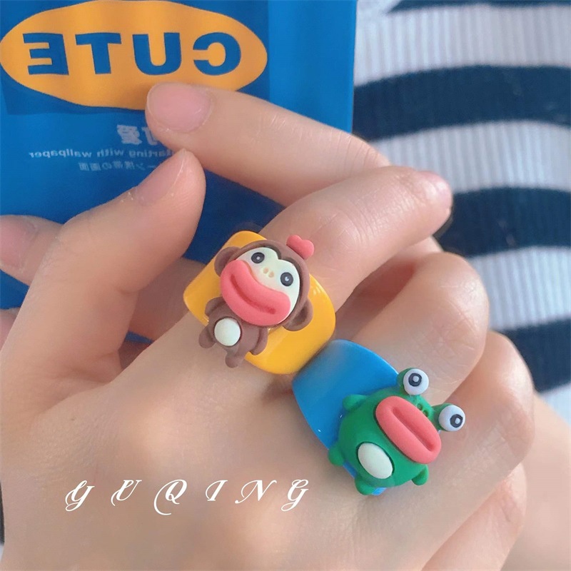 Cincin Model Terbuka Desain Kartun anime monster Untuk Musim Panas