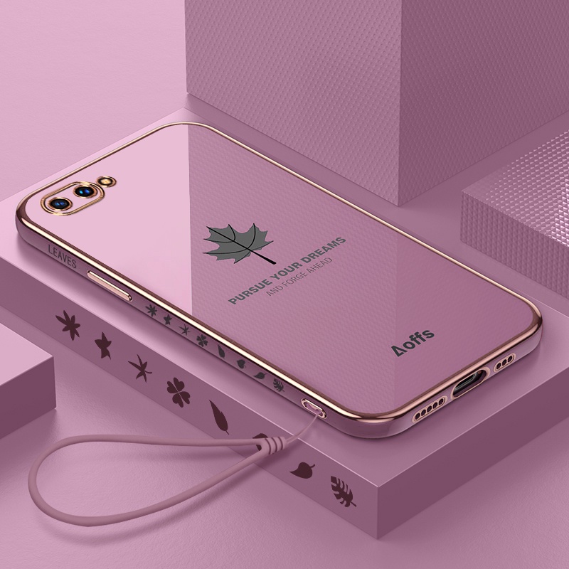 OPPO A3s a5 a12 a15 a15s a7 a16 a12 a5s soft case phone plating maple leaf mobile phone case for O0ab-6