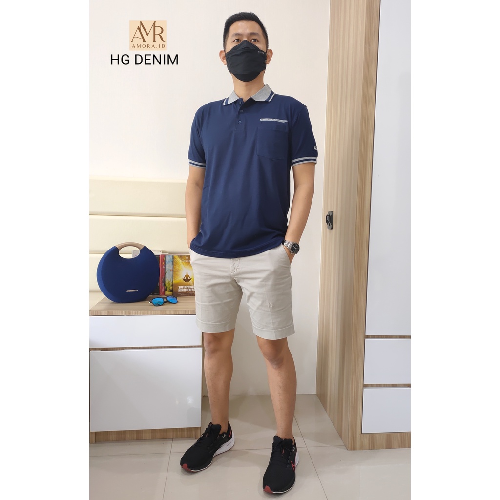 HG DENIM KRAH XXXL COTTON COMBED PRIA KAOS POLO