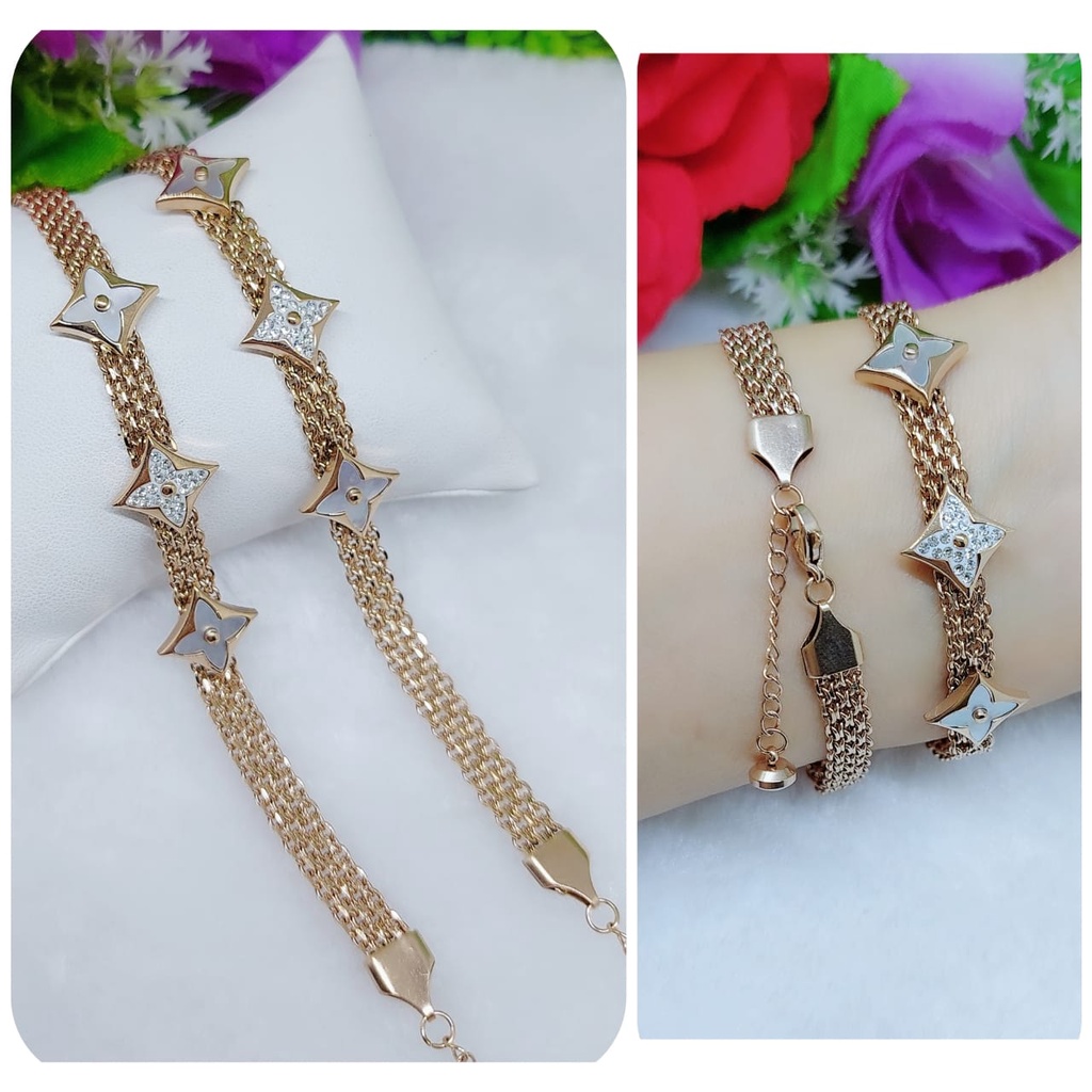 Gelang titanium permata perhiasan fashion P02