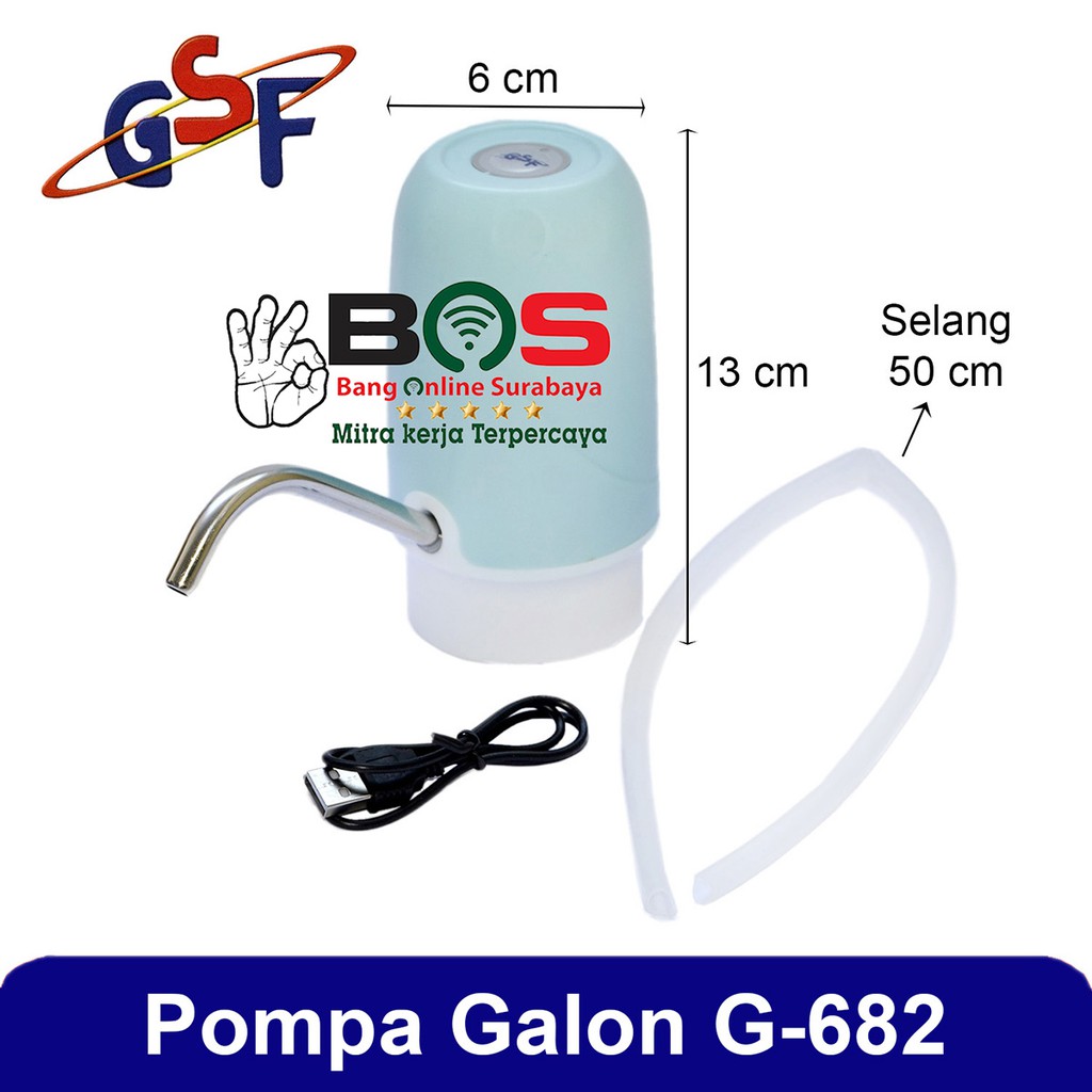 Pompa Air Galon GSF-G682 Pompa Elektrik Rechargeable Water Pump Pengisi Air Minum Praktis