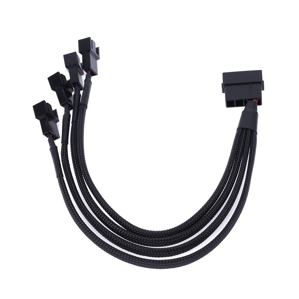 Adapter Molex 4 pin to Quad fan power konektor 3 pin 4 Pin 12V sleeve