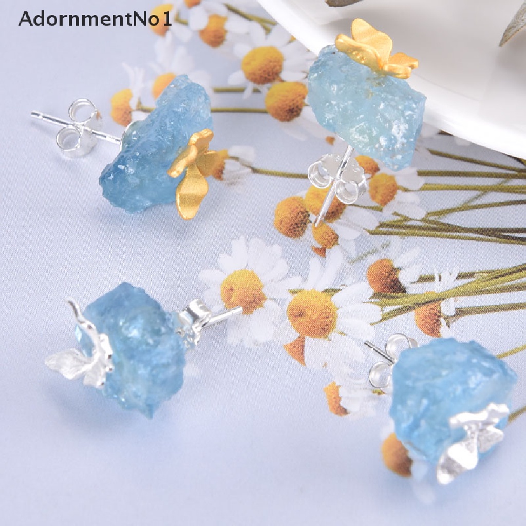 (AdornmentNo1) Anting Tusuk Bentuk Kupu-Kupu Aksen Batu Imitasi Untuk Perhiasan Wanita