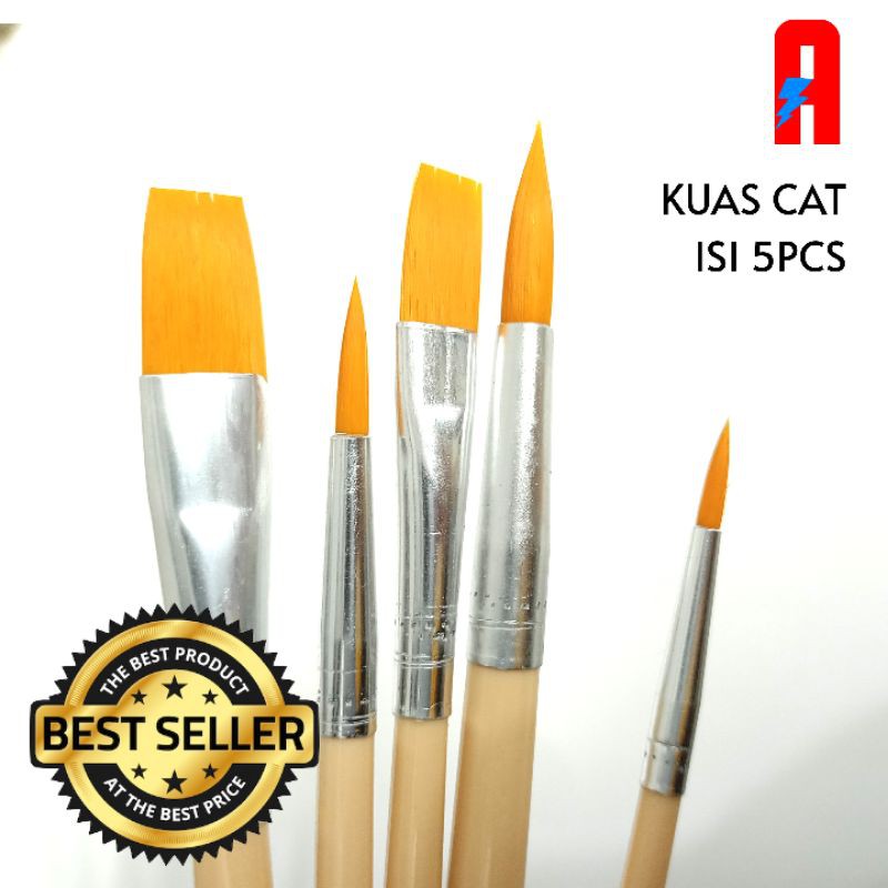 KUAS CAT SEPATU 5pc LUKIS REPAINT RECOLOUR MEWARNAI