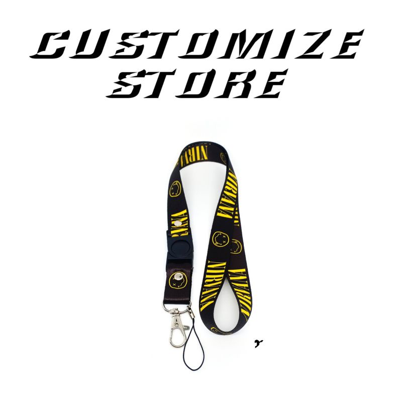 

LANYARD BAND NIRVANA TALI ID CARD GANTUNGAN HP PODS NAME TAG