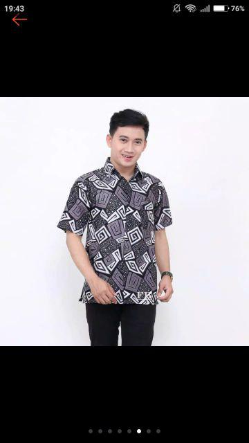 M L Xl Xxl Kemeja Batik Pria Modern Sakura Merah Daun Blarak Merah Diskon Murah