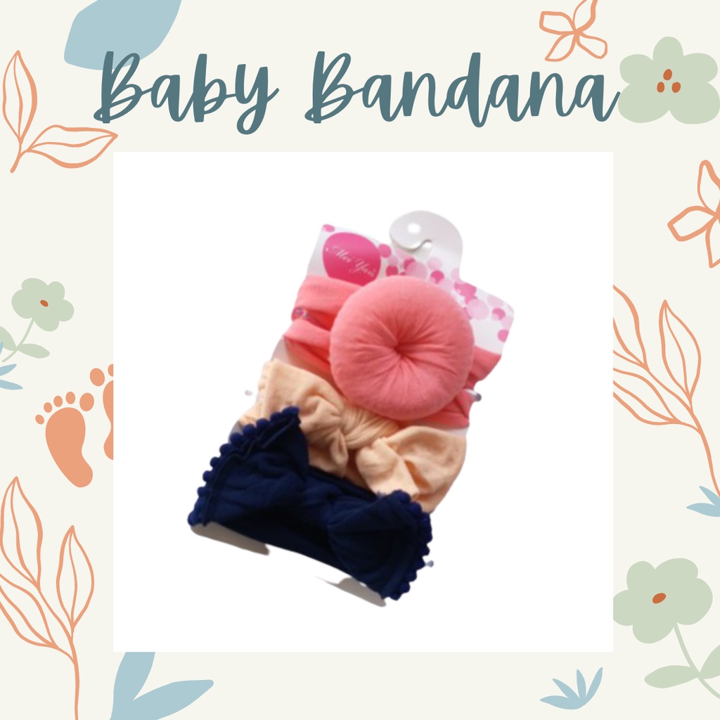 MBSS Baby HEADBAND DONUTS 3 in 1 Bandana Bando Pita Bayi Anak