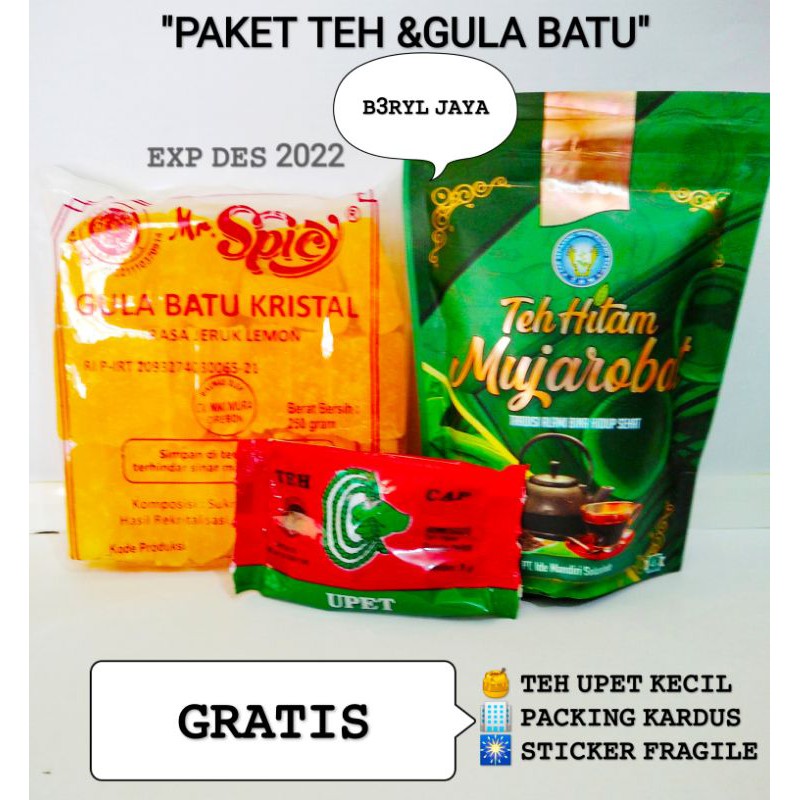 

Paket Hemat Gula Batu Rasa Lemon dan Teh Hitam Mujarobat