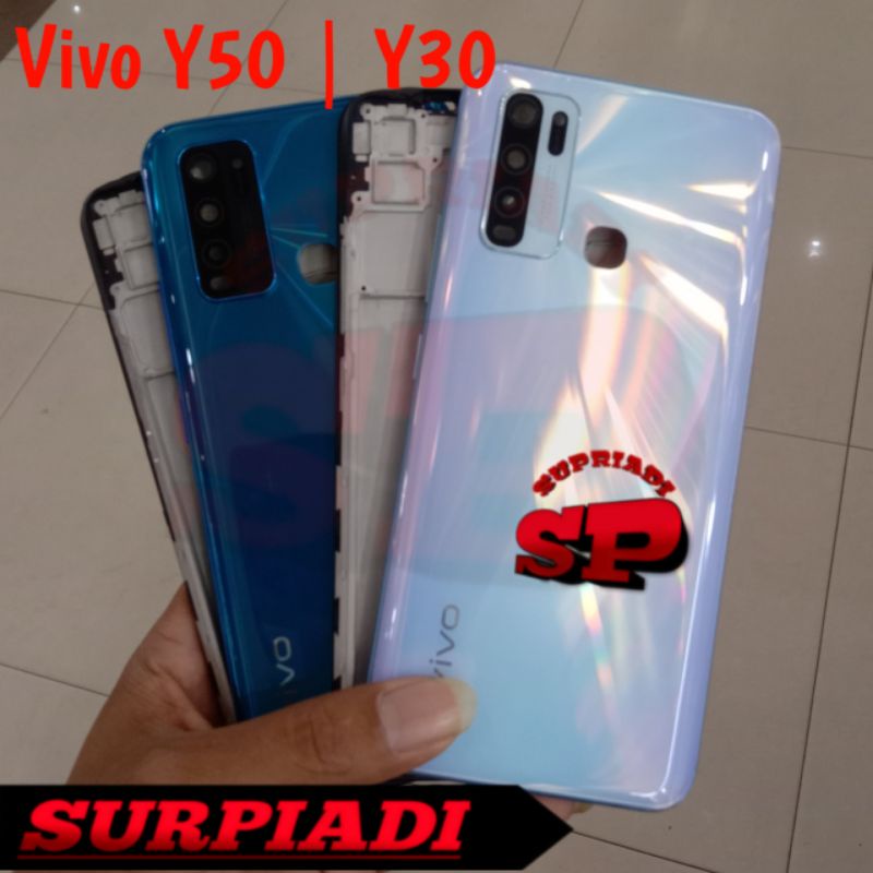 Housing Kesing Casing Fullset Vivo Y30 Y30i Y50 Original Tulang Bazel Backdoor Dan Ring Lens Kamera