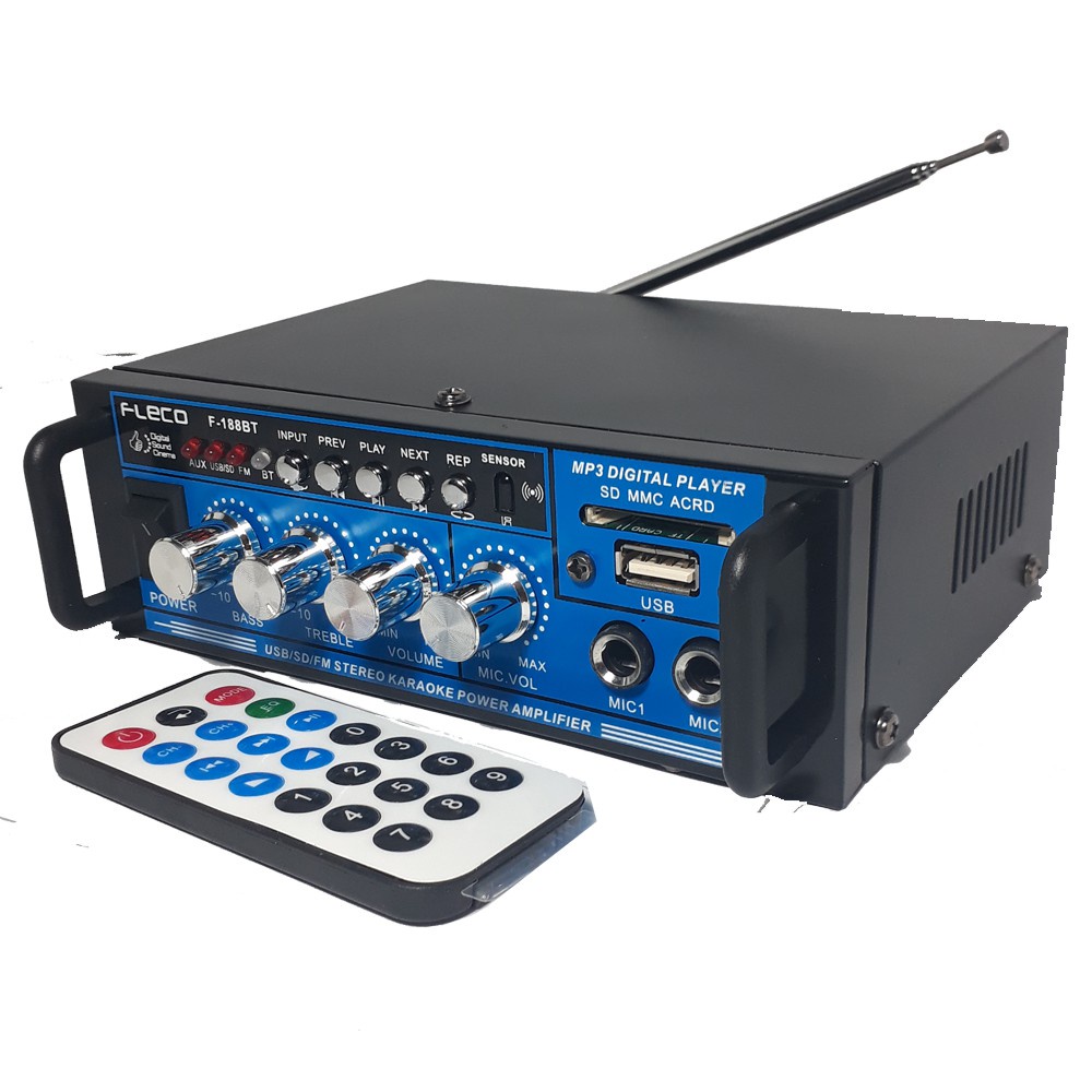 Amplifier FLECO 188 Bluetooth Stereo Karaoke + Mp3 player + FM Radio