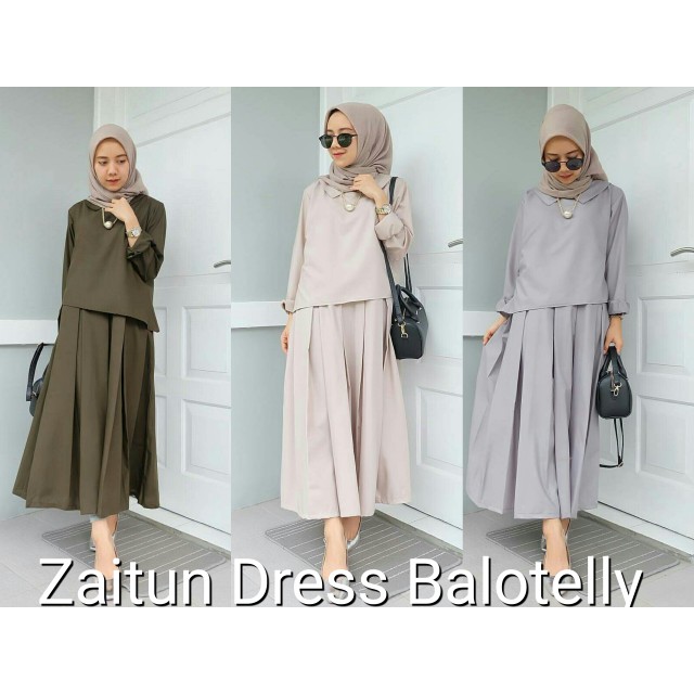 TERLARIS BUAT LEBARAN NYAMAN DIPAKAI Zaitun Dress-Maxi dress hijab