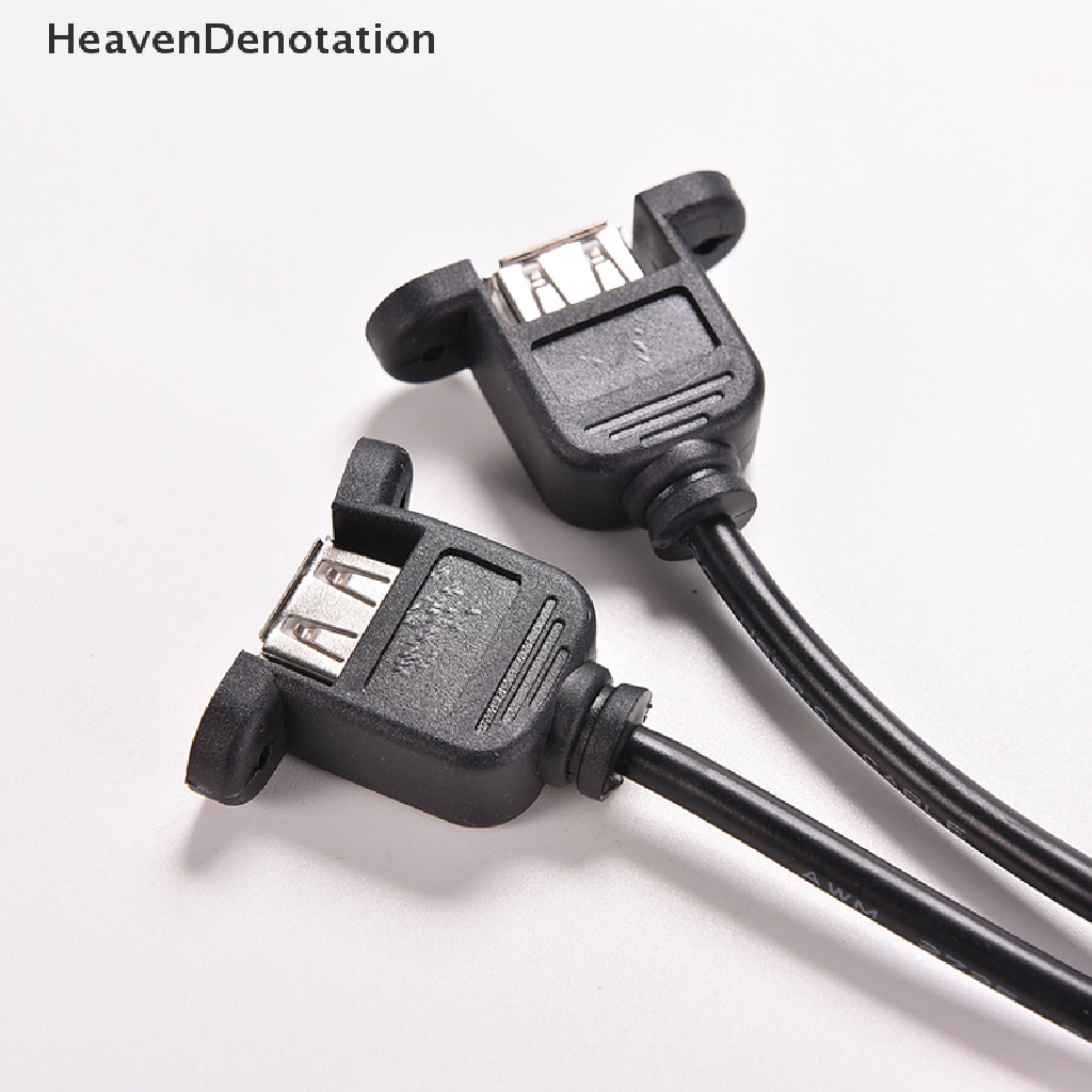 1pc Kabel Adapter 2 Port Usb A Female To Internal 9 Pin Warna Hitam Panjang 30cm / 1ft