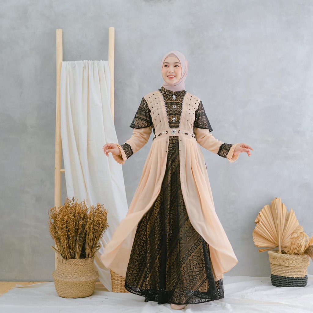 Permata Olshop / Sakhira Dress DJM / Gamis Pesta Mewah / Baju Kondangan / Brokat