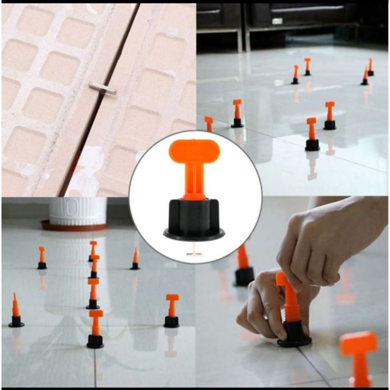 ALAT PERATA KERAMIK LANTAI 50PCS - REUSABLE TILE LEVELING SET 50PCS