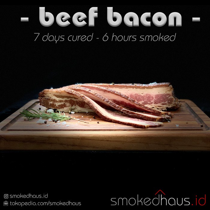 

Daging Asap - Beef Bacon (Thick Sliced) - Daging Sapi Asap Iris - Tebal 4Mm