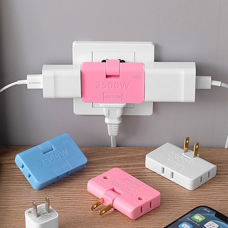 3 In 1 Adapter Power Plug US Rotasi 180 Derajat Multi Plug Slim Wireless