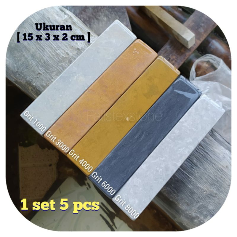 batu asah pisau Taji ayam 1 set 5pcs dimensi 15x3x2cm