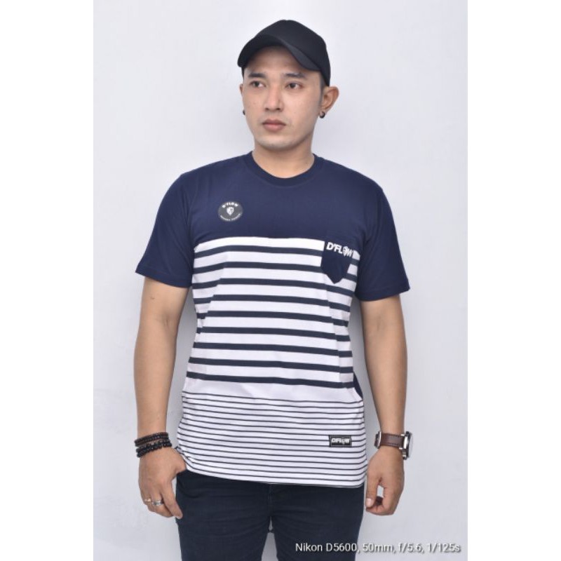 KAOS D'FLOW NAVY ORIGINAL FREE STICKER BISA COD