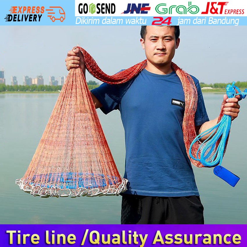 Jaring Pancing Ikan Lempar Fishing Throw Net Cage Jala Lempar Penangkap Ikan Udang