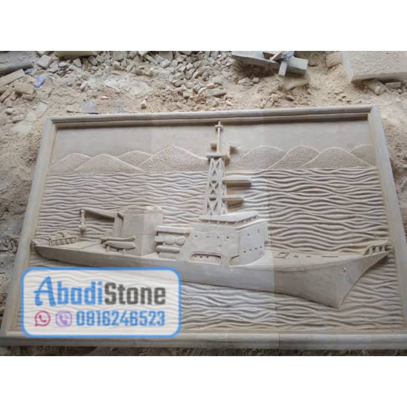 relief batu alam ukir hiasan dinding deekorasi batu tempel