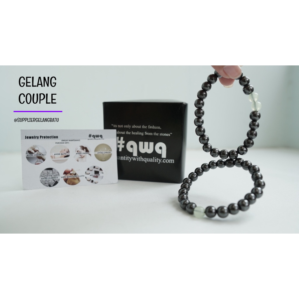 gelang FOSFOR BLUSTIN MAGNET pasangan distance bracelet couple akik