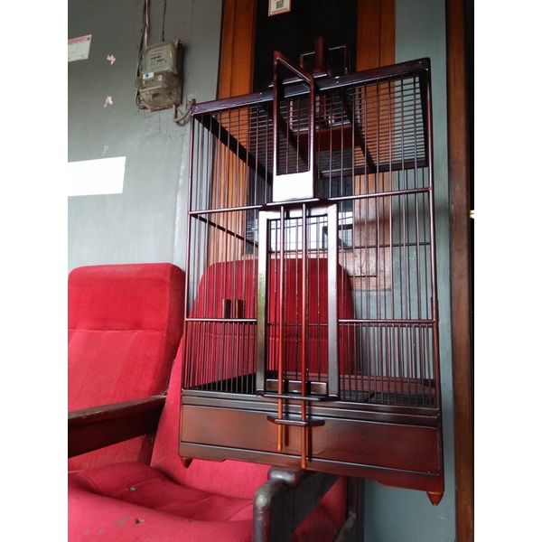 sangkar kotak anis dan wambi kayu jati alusan 38x38