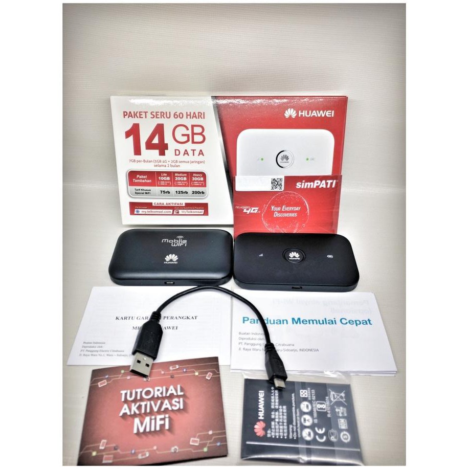 mifi router modem wifi 3G 4G huawei E5573 free 14GB telkomsel unlock