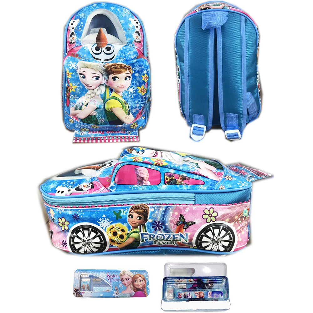 Tas Ransel Sekolah TK Tas Karakter Anak Laki2 Perempuan MOBIL  3D On The Road Tas Mobil S