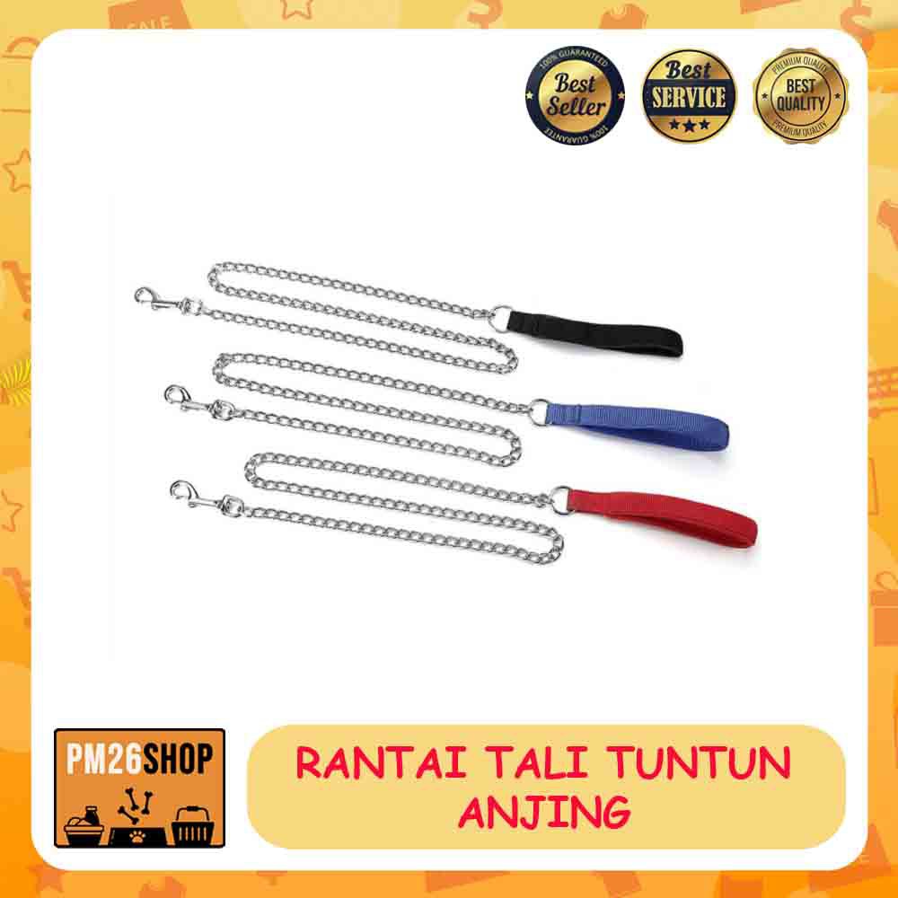 TALI TUNTUN RANTAI ANJING BESAR METAL DOG LEASH PET LEASH CHAIN