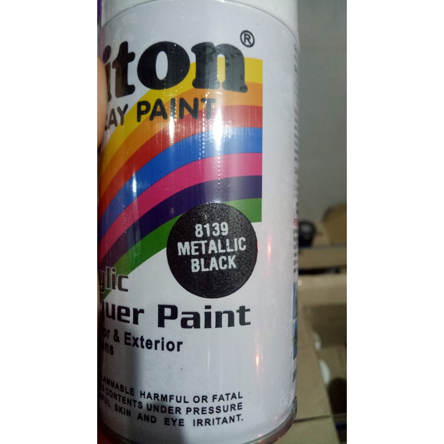 cat semprot pilok pilox diton metallic black 8139 300cc hitam metallic hitam glossy gliter 300cc