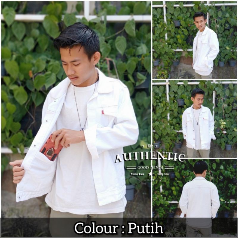 [PUTIH]  JAKET JEANS  JAKET JEANS WANITA  JAKET DENIM  JAKET JEANS PREMIUM QUALITY