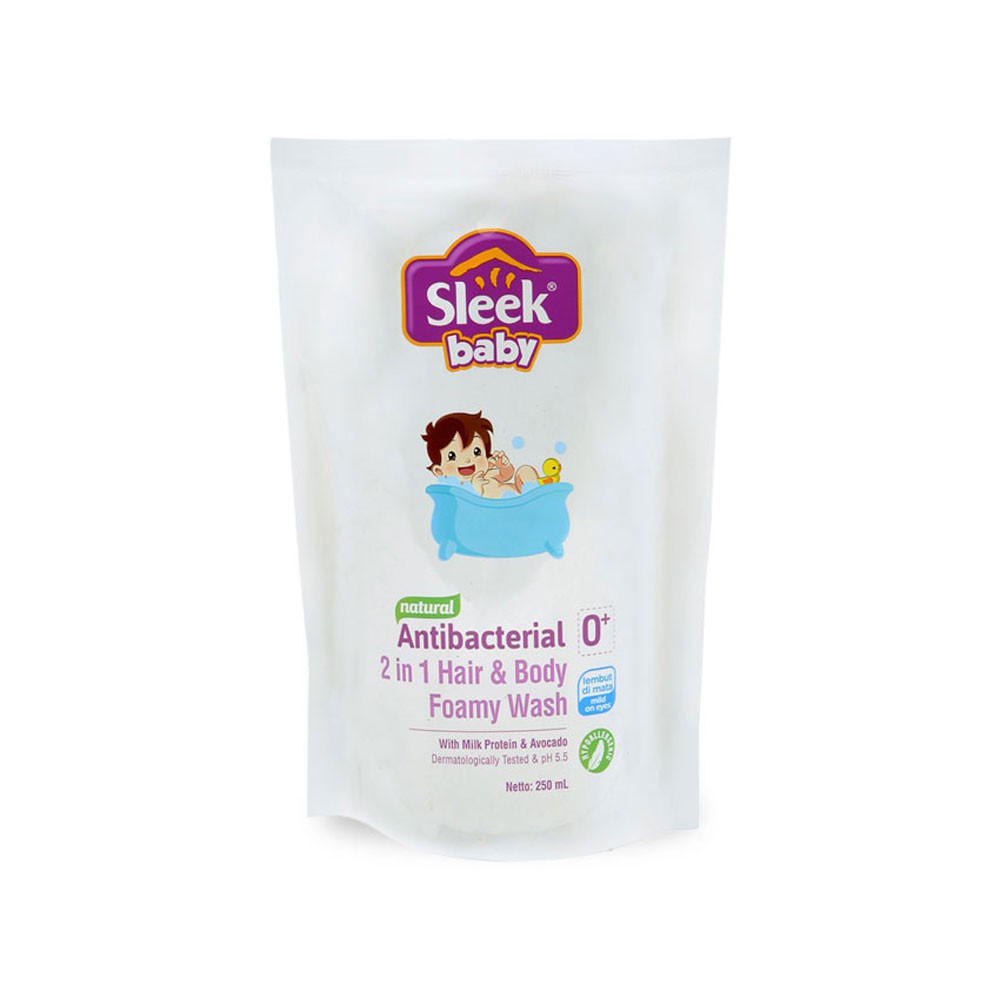 Sleek Baby 2in1 Hair &amp; Body Foamy Wash 250ml Refill