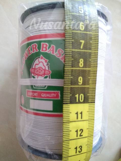 Karet elastis putih kecil 4mm per roll