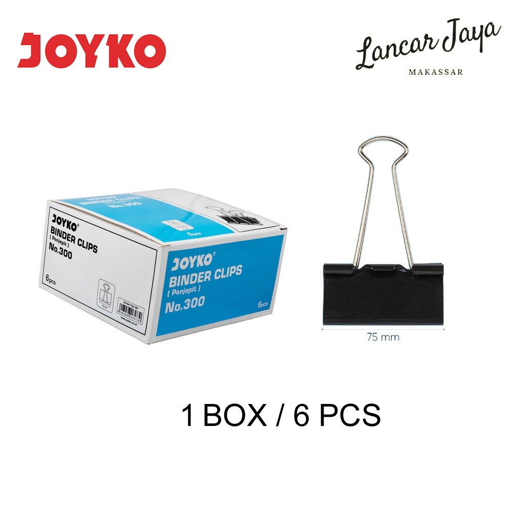 

[ 1 BOX / 6 PCS ] Binder Clip Klip Penjepit Kertas Joyko 300