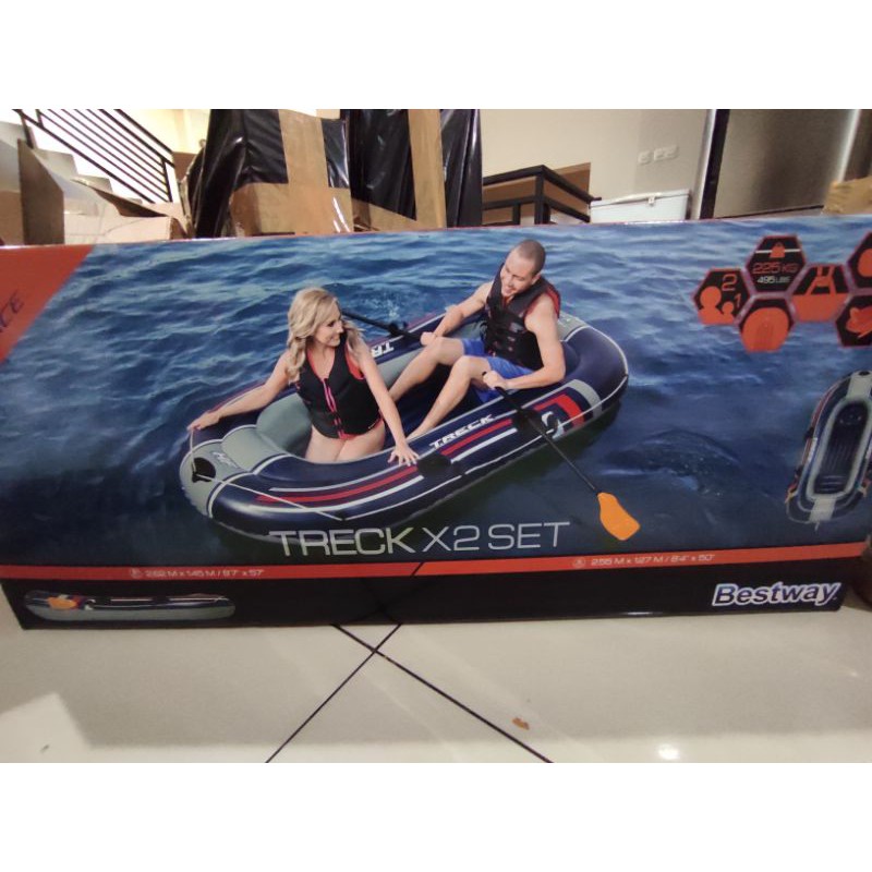 Perahu Karet Bestway 61068 Treck X2 | Inflatable Boat 3 Orang | kapal karet bestway 61068