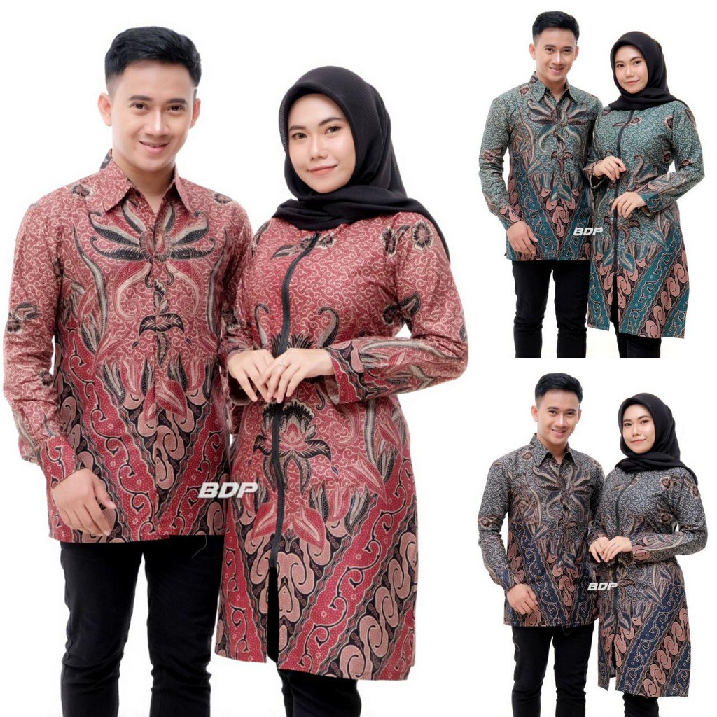 BATIK DIANPUTRI | BAJU BATIK COUPLE MOTIF PARANG BUNGA 3 WARNA | Shopee