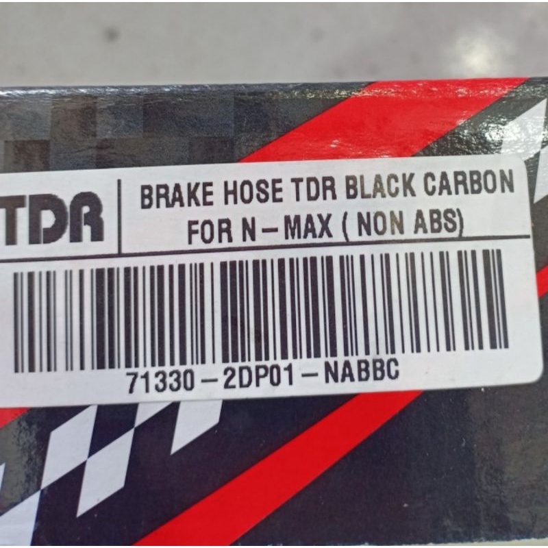 BRAKE HOSE SELANG REM TDR BLACK CARBON SET NMAX NON ABS DEPAN BELAKANG