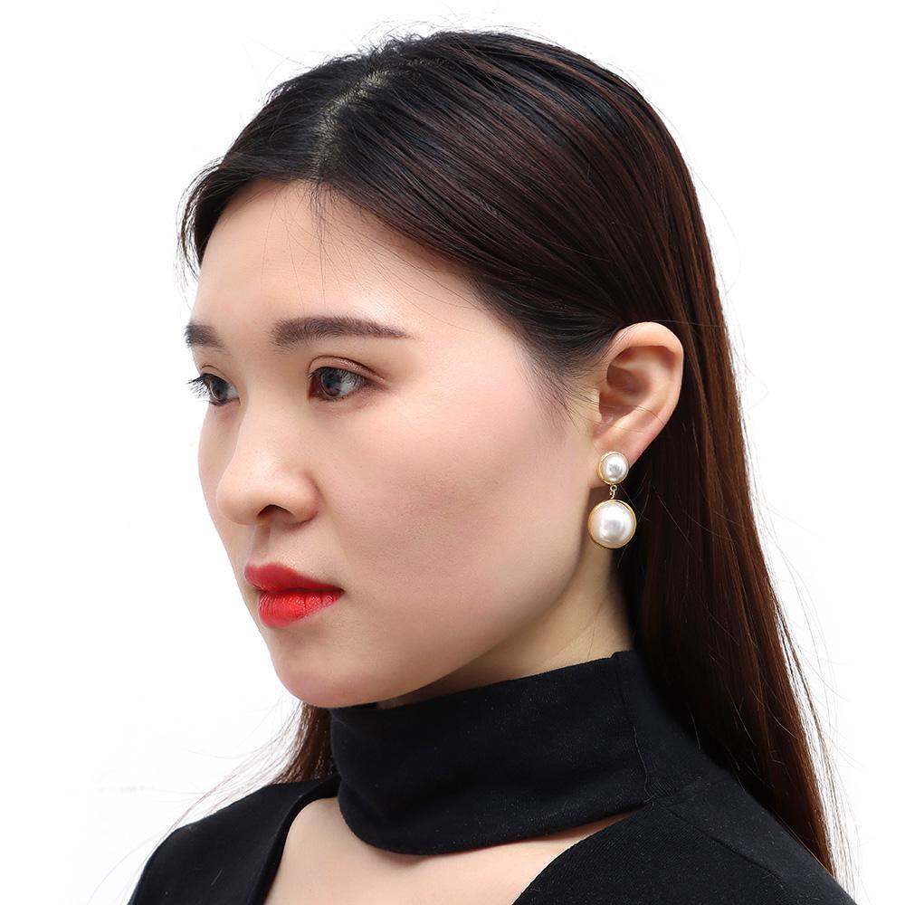 Anting Mutiara LILY Aksesoris Fashion Perhiasan Temperamen Desain Perancis