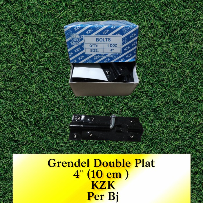 Per Bj Grendel Hitam Double Plat Ukuran 4&quot; 10 cm Pintu Jendela