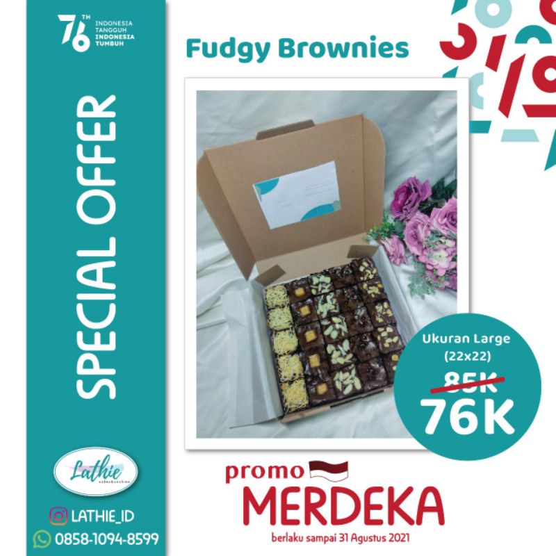 

Fudgy Brownis ukuran 22x22cm