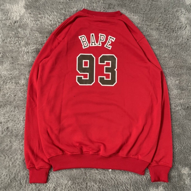 Sweater Hoodie Bape Bathing Ape X Mitchell &amp; Ness Bulls 93 Fulltag &amp; Lebel