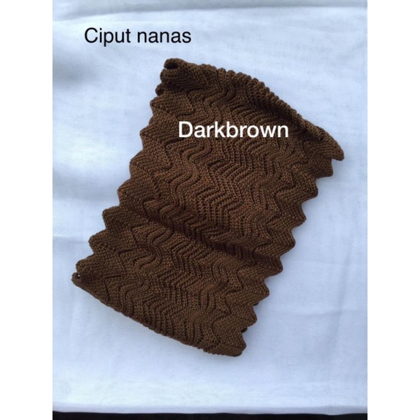 Nanas Ciput rajut Nanas satu warna one tone bandana rajut Nanas zig-zag zigzag