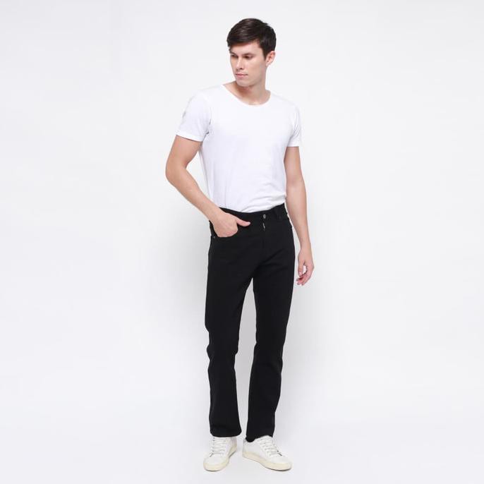 New Product Edwin Celana Jeans Milan-018 Regular Fit Pria Panjang Black - Hitam, 28 Free Ongkir